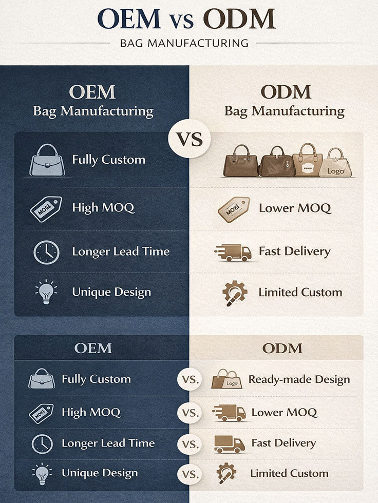 OEM vs ODM Bag Manufacturing: What’s the Difference & Which Is Right for Your Brand?