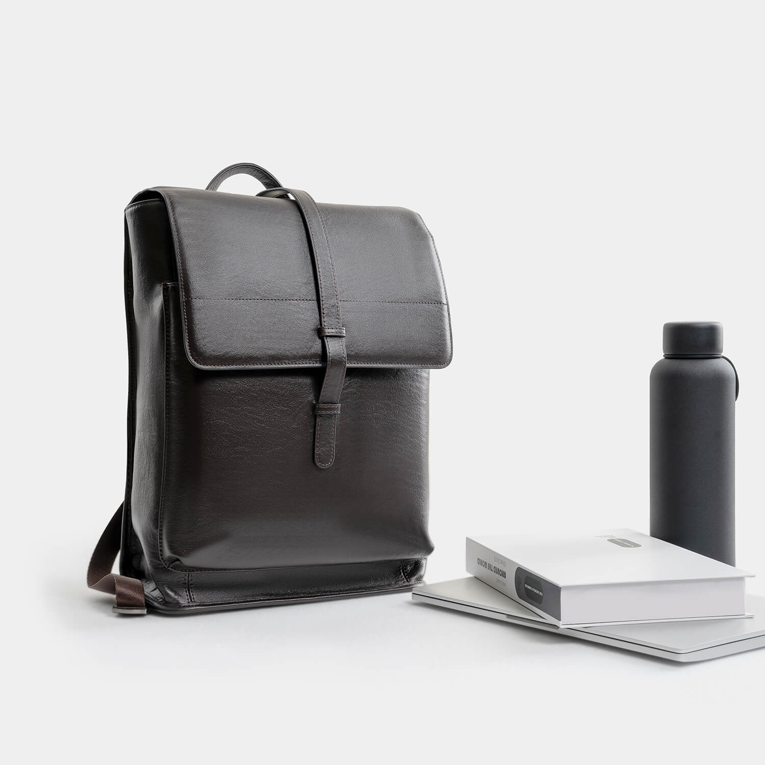 Journion Brown Vegan Leather Backpack