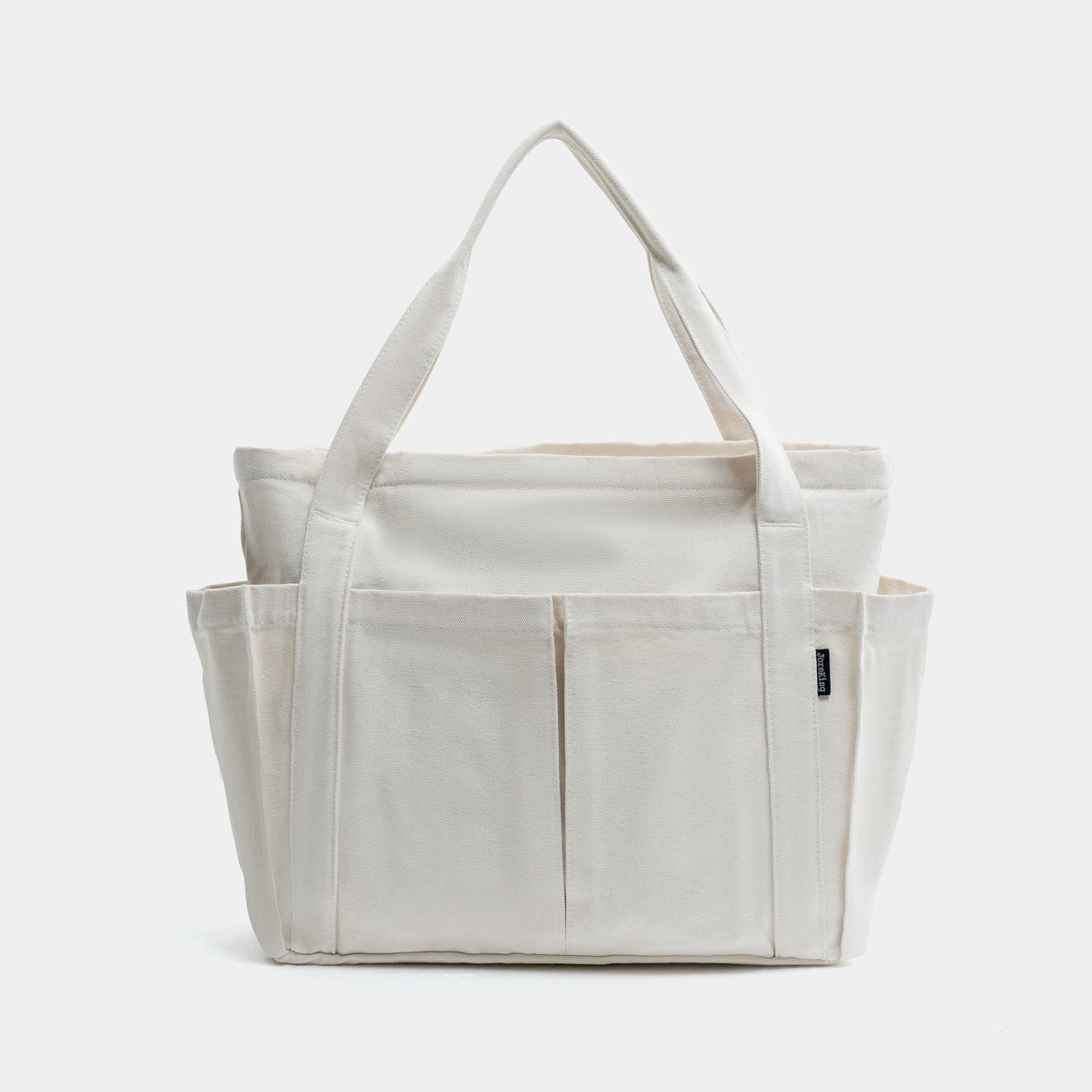 Journion White Canvas Tote Bag Casual Simple