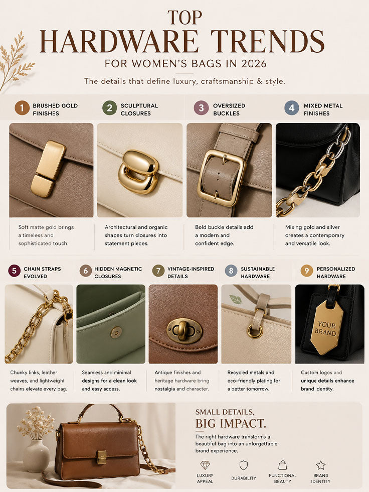 Top Hardware Trends for Women's Bags: Luxury Details Defining 2026