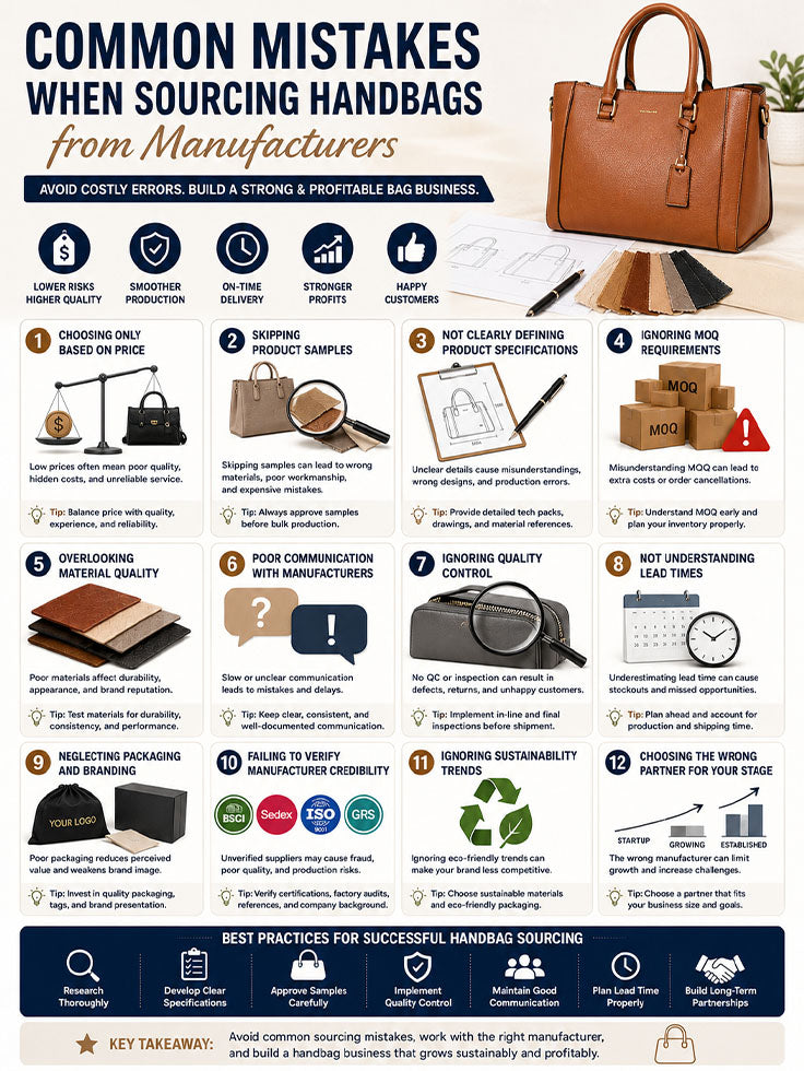 Common Mistakes When Sourcing Handbags from Manufacturers