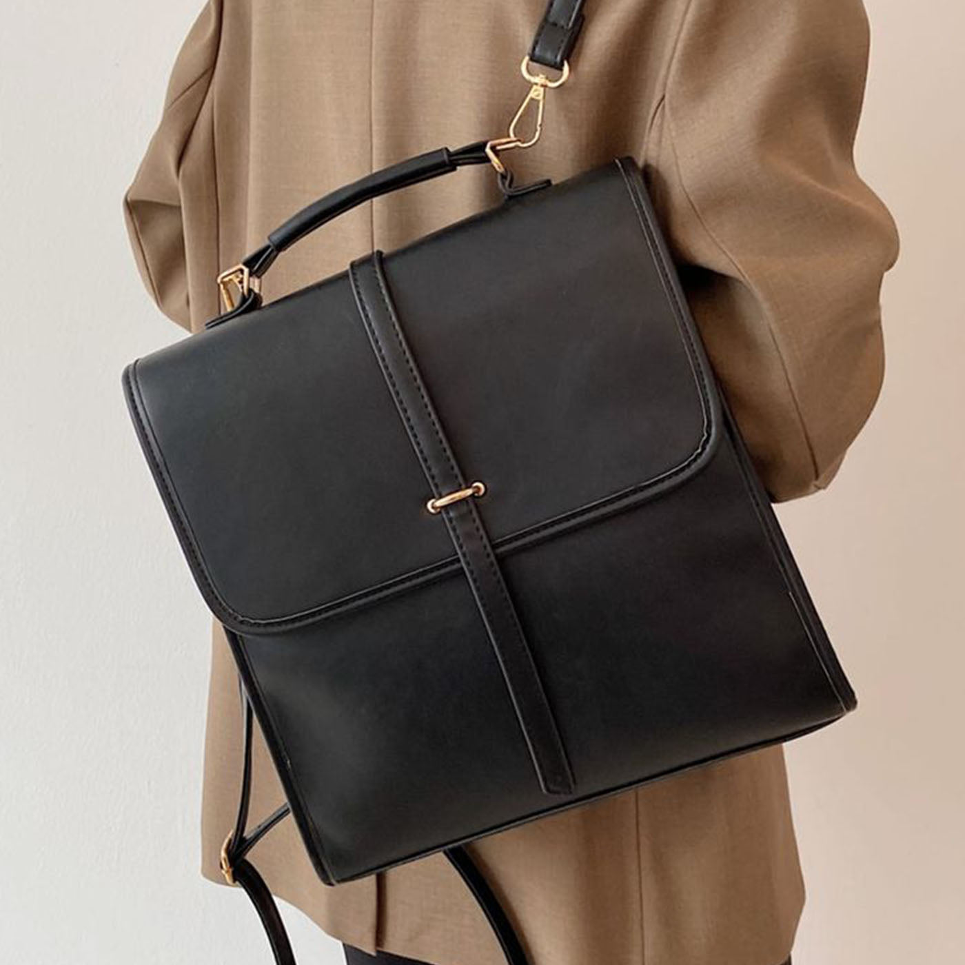 Business Women Leather Backpack