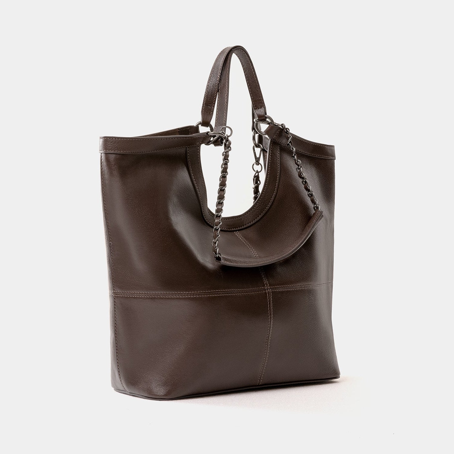 Journion Classic Brown Tote Bag with Handle