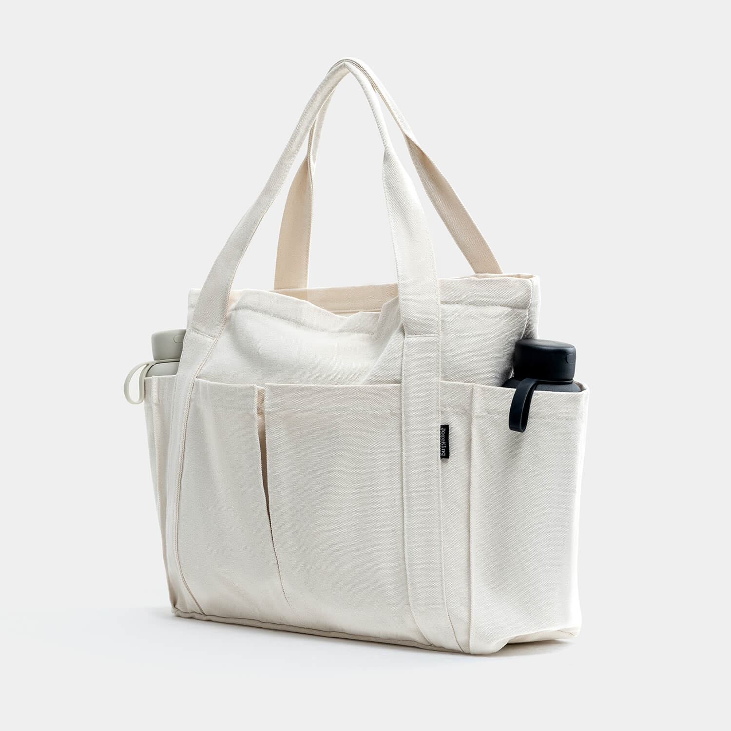 Journion White Canvas Tote Bag Casual Simple
