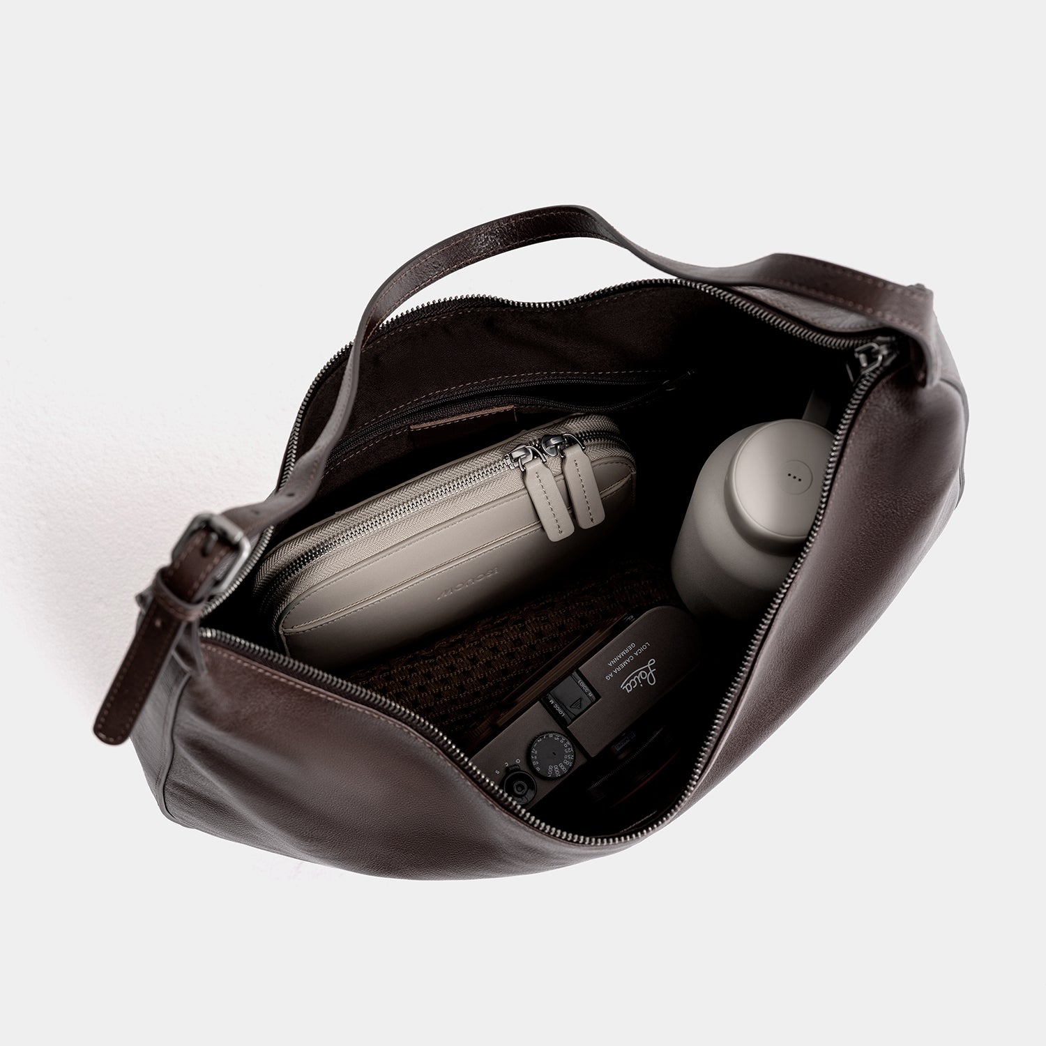 Journion Leather Shoulder Bag with Adjustable Shoulder Straps