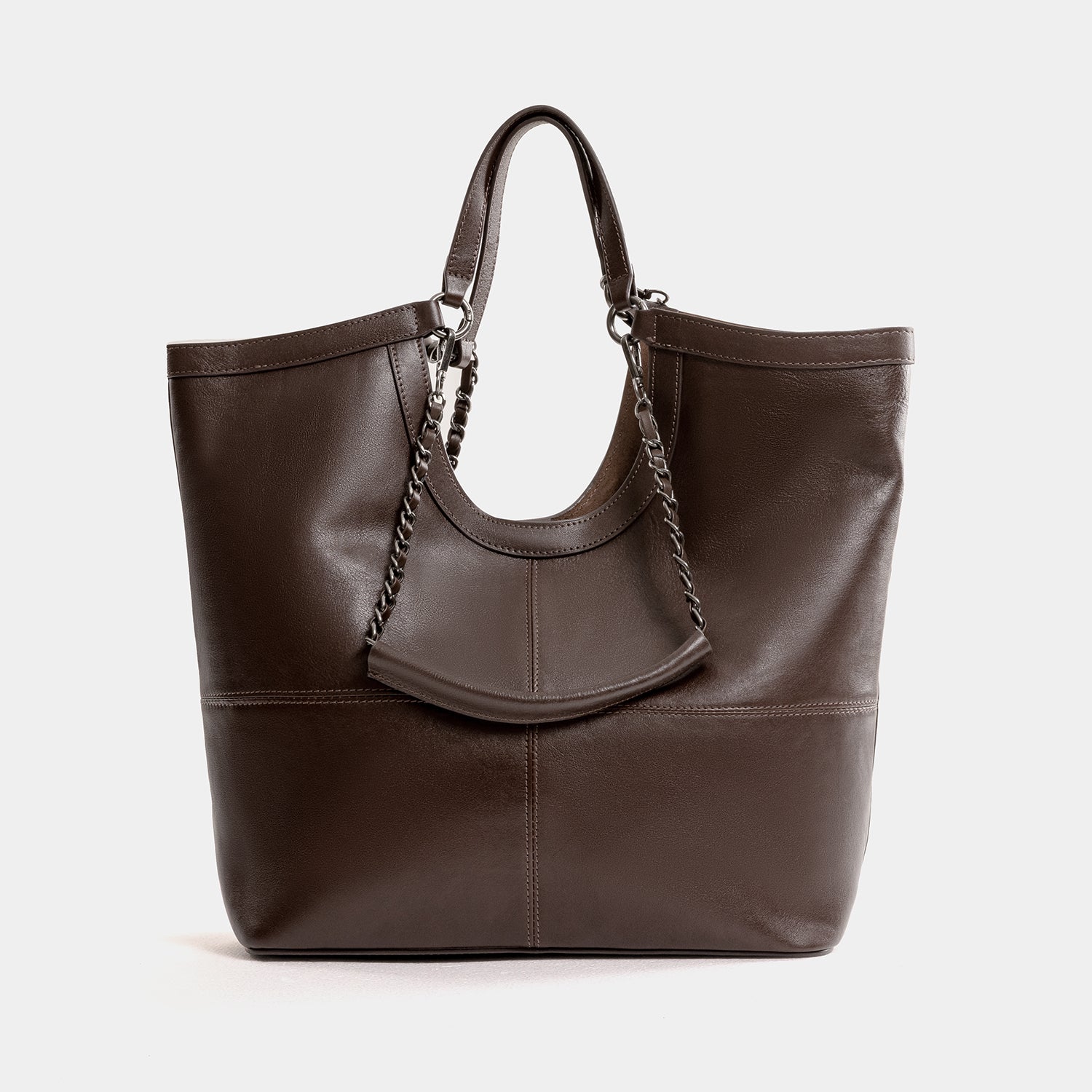 Journion Classic Brown Tote Bag with Handle