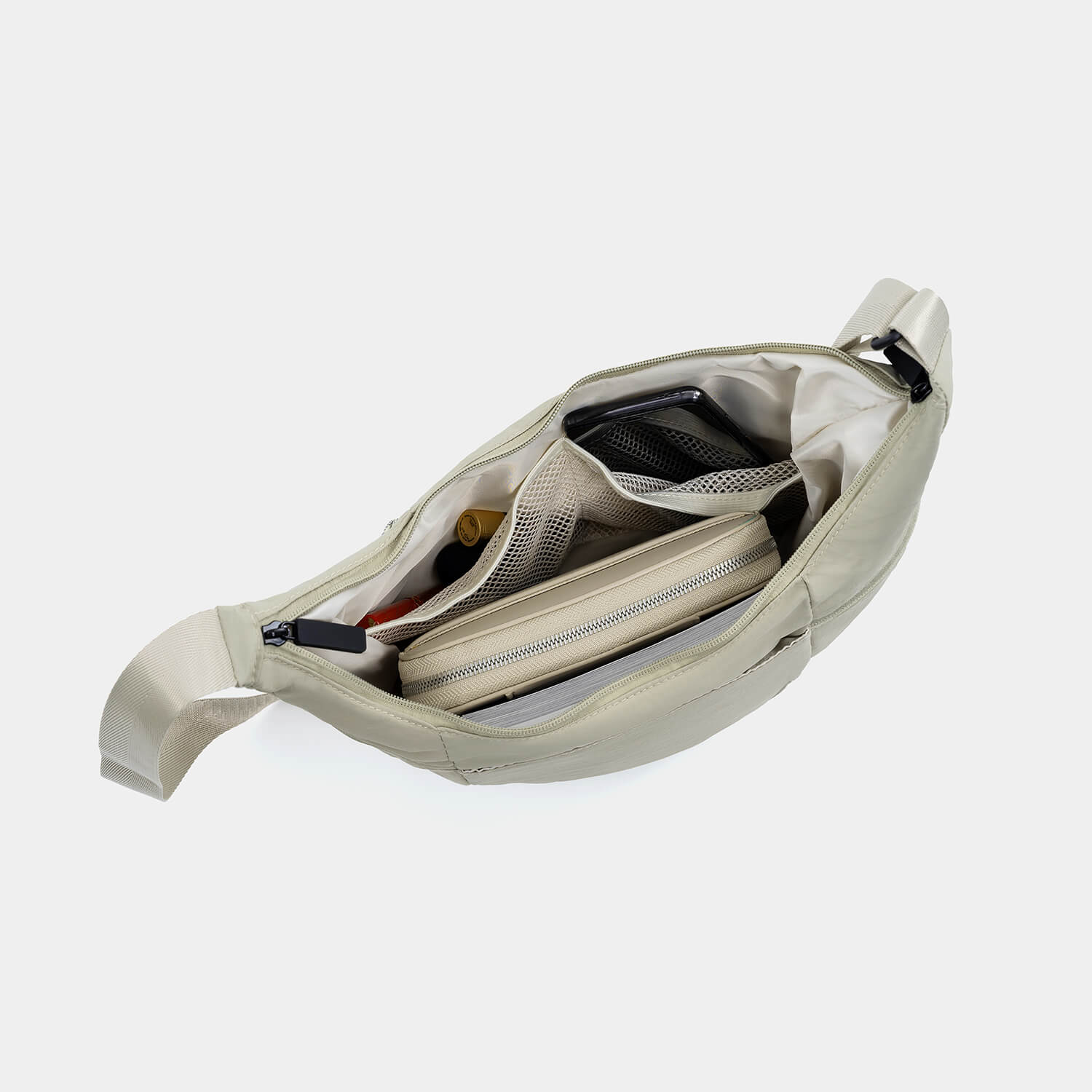 Journion Semi-circular Nylon Crossbody Bag